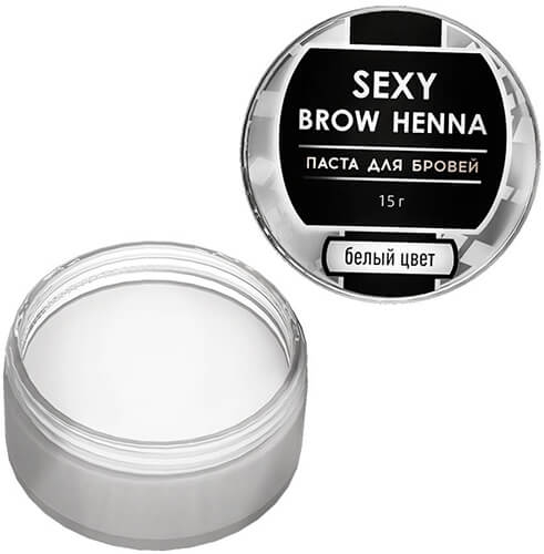Паста для бровей белая разметочная SEXY BROW HENNA, 15г