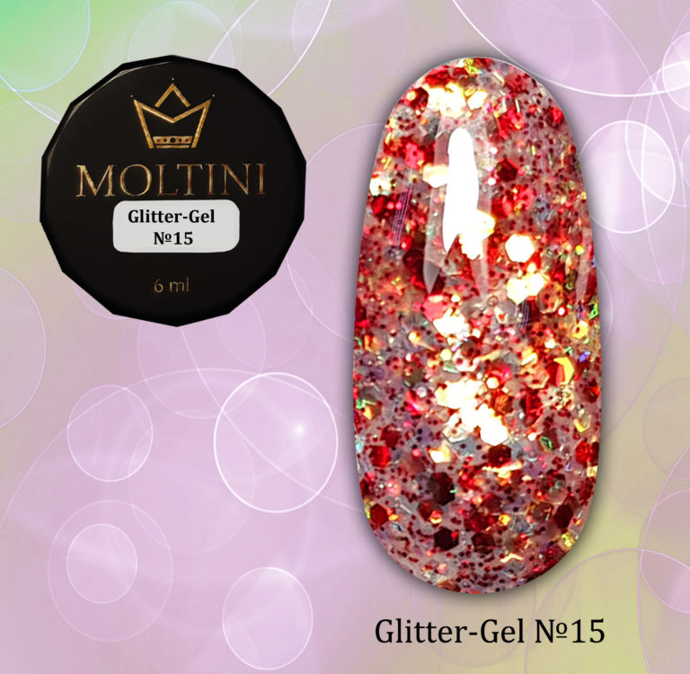 Moltini Glitter-gel №15. 6 мл.