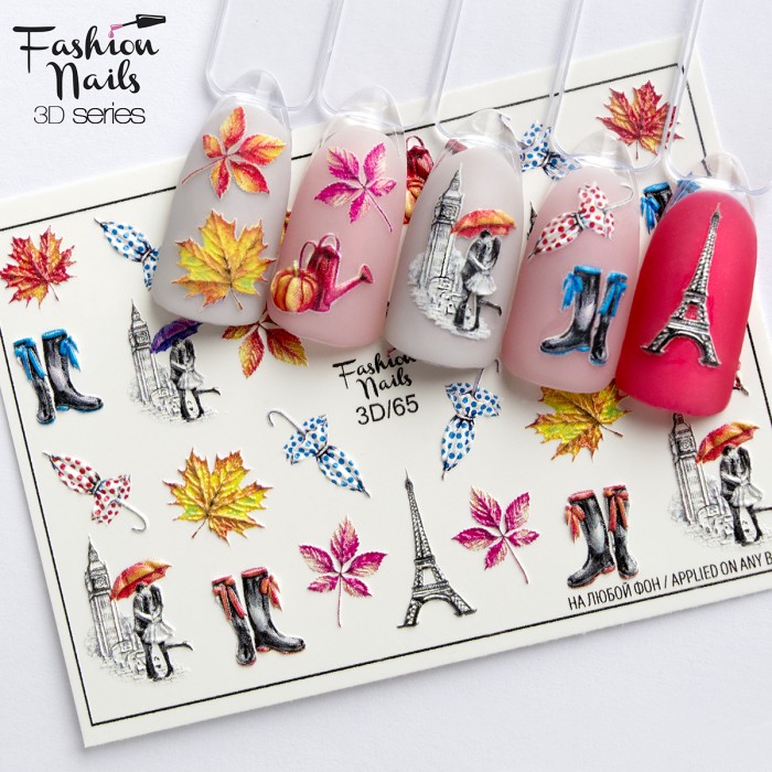 Слайдер-дизайн (наклейка, стикер) для ногтей Fashion Nails 3D №65