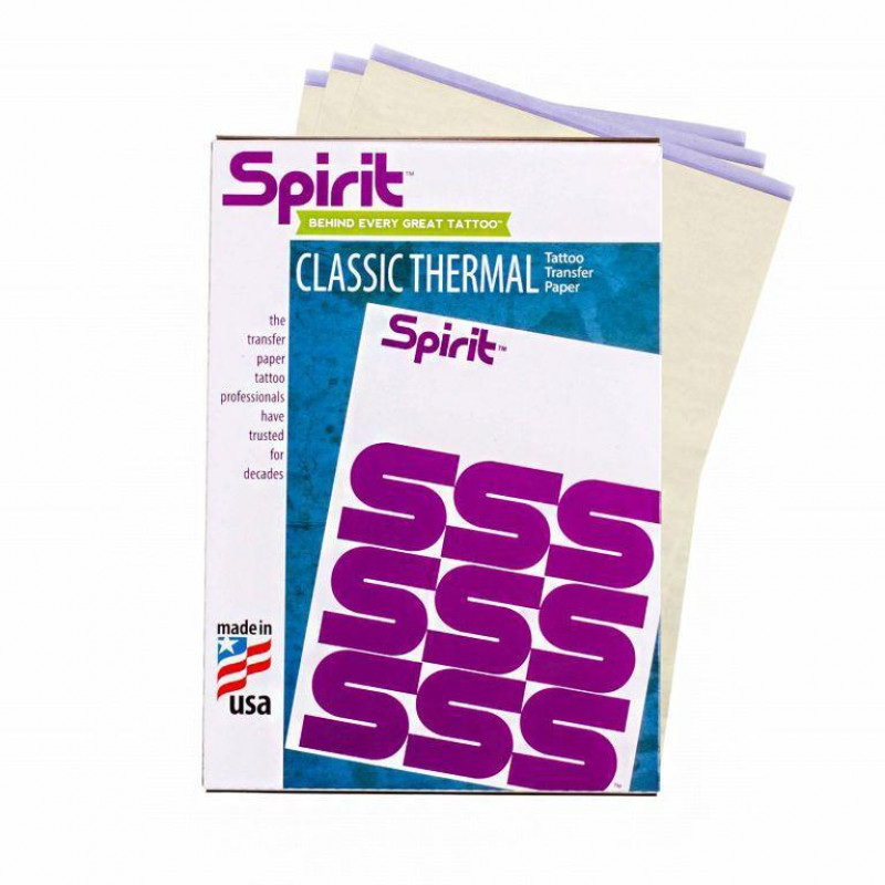 Трансферная тату бумага Spirit для машинного перевода, Classic Thermal A4 (США)