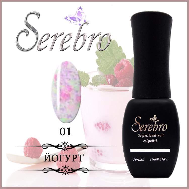 Гель-лак "Serebro" Йогурт №01, 11 мл
