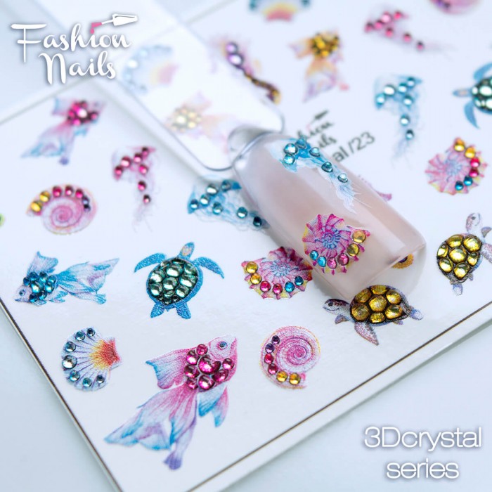 Слайдер-дизайн (наклейка, стикер) для ногтей Fashion Nails 3D Crystal №23