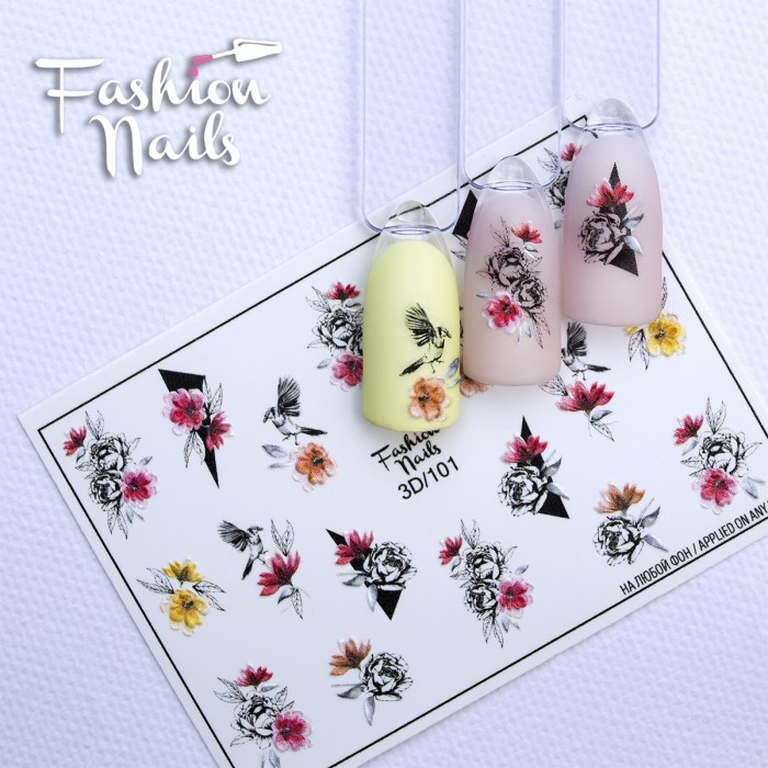 Слайдер-дизайн (наклейка, стикер) для ногтей Fashion Nails 3D №101